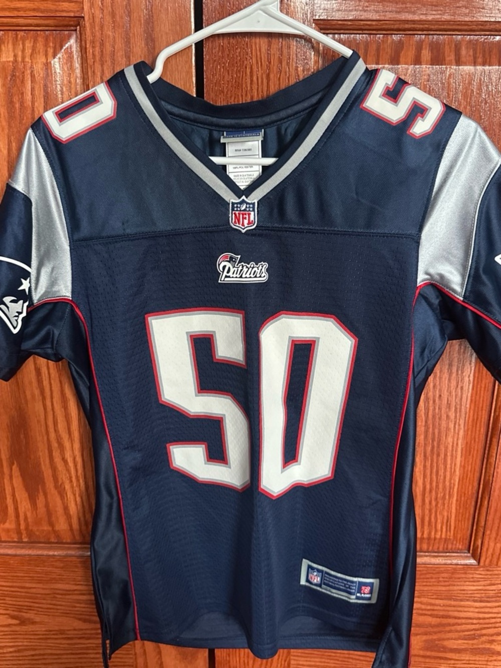 NFL New England Patriots Navy Blue Silver #50 Jersey